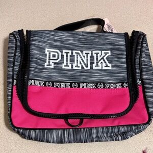 PINK Victoria's Secret Cosmetic Bag - Pink and Black